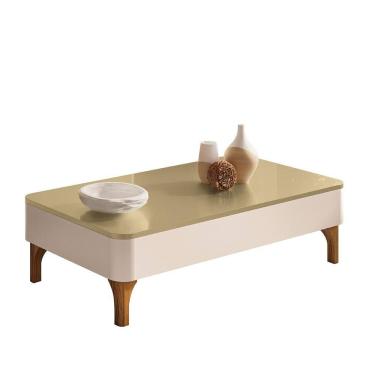 Imagem de Mesa de Centro Liz com Pés em Madeira Maciça