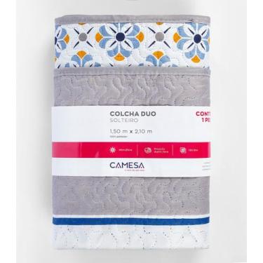 Imagem de Colcha Dupla Face Solteiro 150 Fios Camesa Cinza, UN, Cinza
