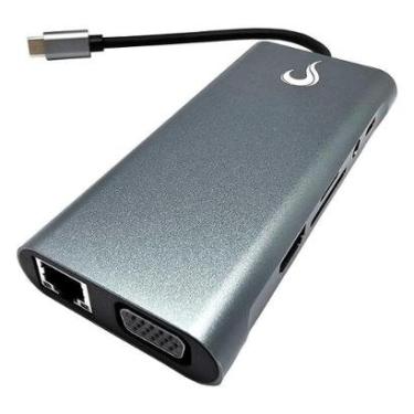 Imagem de HUB Rise Mode 06 Pro USB-C 3.0, 11 em 1, para HDMI, VGA, Cartão SD, Ethernet, Áudio,-Un...