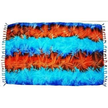 Imagem de Canga de Praia Tie Dye - Azul Claro - Besakih, Vermelho, Verde