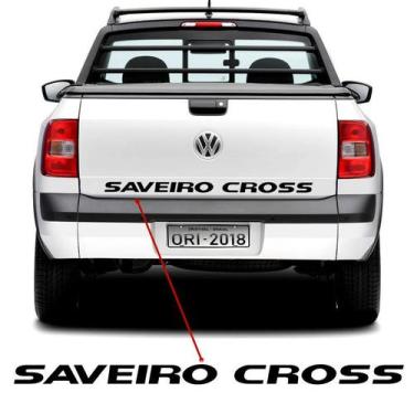 Imagem de Faixa Tampa Traseira Saveiro Cross 2011, 2012 e 2013 Adesivo Preto - S