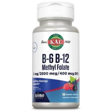 Imagem de Suplemento de vitamina B KAL ActivMelt B-6 B-12 Metil Folato-Unissex