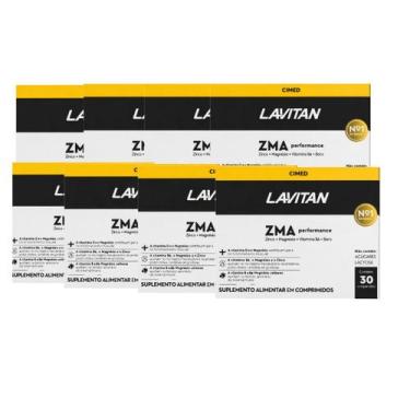 Imagem de Kit 08 Suplemento Lavitan ZMA Performance 30 Comp Cimed