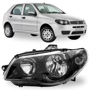 Imagem de Farol esquerdo palio g3 2004 05 06 07 08 2015 máscara negra - BBS BIBA
