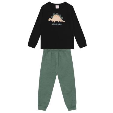 Imagem de Conjunto infantil menino com bordado de dinossauro Brandili-Masculino