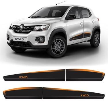 Imagem de Kit Faixa Kwid 2018/2022 Adesivo Lateral Porta Black/laranja - SPORTIN