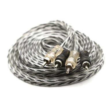 Imagem de Cabo Rca Injetado Plug Metal 4mm Preto/prata Svart 5 Metros - Tech One