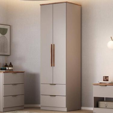 Imagem de Guarda Roupa Solteiro 2 Portas Milan Carraro Avelã