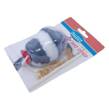 Imagem de Brinquedo Chalesco Fofinho Catnip Rato para Gato, Cinza