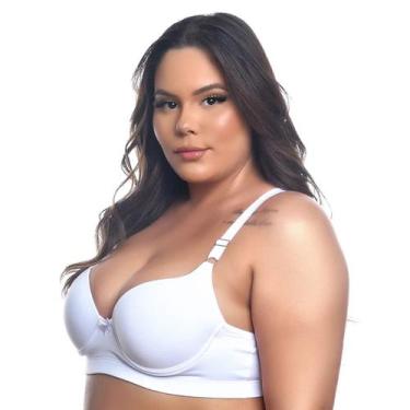 Imagem de Sutiã Liso com Bojo Plus Size Branco - Yully Lingerie, 52
