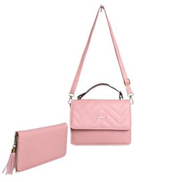Imagem de Bolsa Pequena Feminina De Mao E Transversal Com Carteira - DILEXSHOP, 