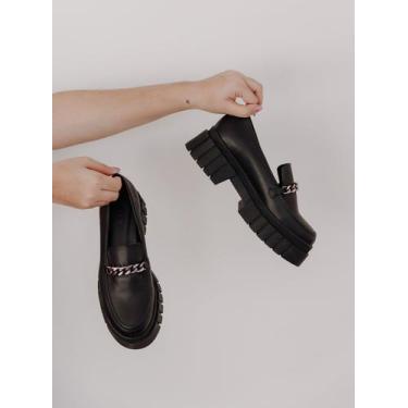 Imagem de Mocassim Feminino Tratorado Confortável Estilosa Com Corrente a Pronta