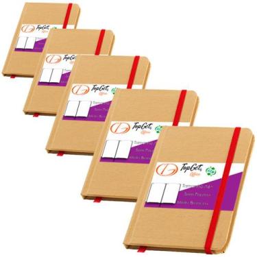 Imagem de Kit 5x Caderneta Pocket 10x14cm 80 Folhas Sem Pauta Eco Lotus TopGet, 