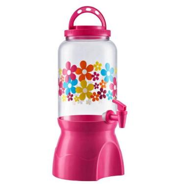 Imagem de Suqueira Com Suporte Tampa Alça E Torneira Decorada 3,6L Decoração Fes
