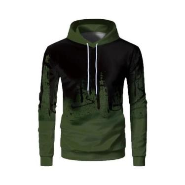 Imagem de Moletom Masculino Com Capuz Estampado Em 3D Para Casal, Esportivo Casu