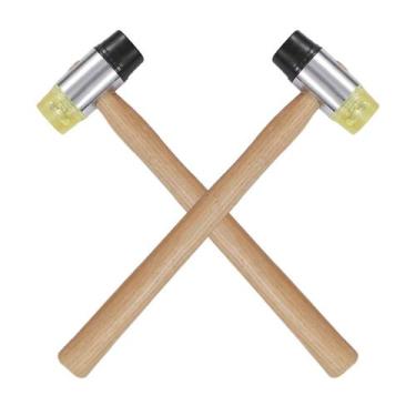 Imagem de Martelo Intercambiavel Kit 2 Uni Cabo Madeira Mercearia Montagem Movei