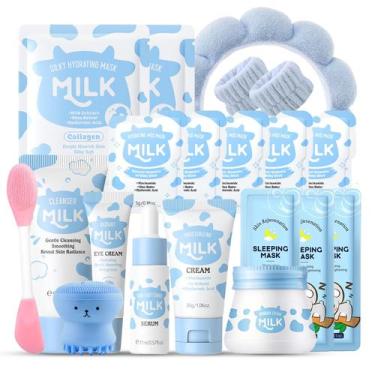 Imagem de Kit de Cuidados com a Pele EONFAVE Extrato de Leite para Meninas de 8 