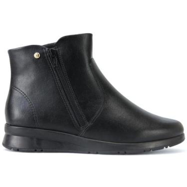 Imagem de Bota Anabela Cano Curto Comfortflex 25-92303 Feminino, Preto, 36