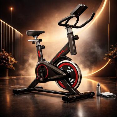 Imagem de Bicicleta Ergométrica Spinning Rhead Red High Premium Ajustável com Display LCD para Uso Doméstico 120kg
