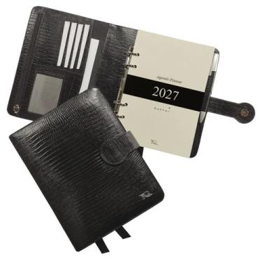Imagem de Agenda Planner Couro 2027 126-R Raffai Couros, Preto Lizard