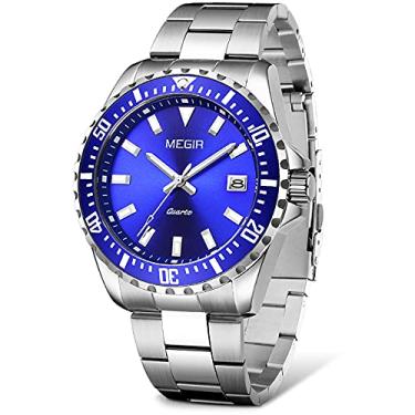 Imagem de Relógios Masculinos de Aço Inoxidável à Luxo Moda Clássico Relógios de Pulso Masculinos