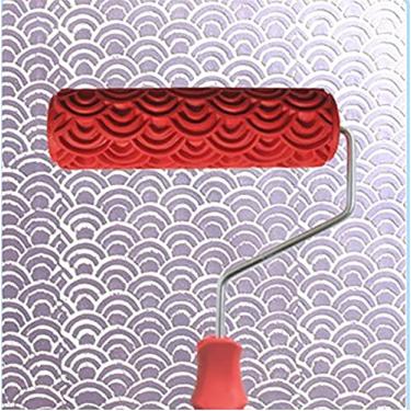 Imagem de Yajun Rolo de tinta de borracha para decoração de parede, ferramentas de decoração de parede de 17,78 cm, ferramenta de arte com alça, pincel de pintura de textura para arte manual doméstica, C