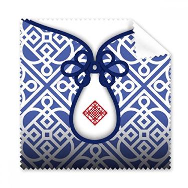 Imagem de Pano de limpeza de linha de flor azul da cultura chinesa limpador de óculos 5 peças