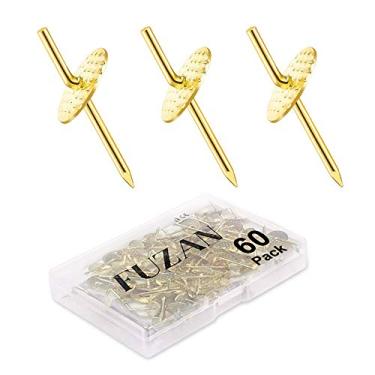 Imagem de 60 peças de cabides para fotos, 9 kg, ganchos de liga de ferro, kit profissional para pendurar quadros de gesso em madeira/drywall para pendurar, espelho, joias douradas