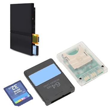 Imagem de Yoidesu Adaptador de cartão de console, leitor de cartão de armazenamento de console com cartão de armazenamento SD de 64 GB 32 G FMCB cartão de memória para PS2, Plug and Play (consolas de gorduras)
