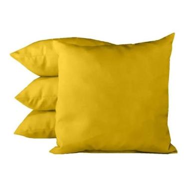 Imagem de - Kit 4 Capas De Almofadas 45x45 Oxford Mostarda