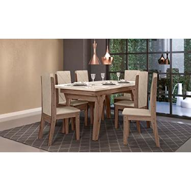 Imagem de CONJUNTO SALA DE JANTAR DANDARA 1,56 COM 6 CADEIRAS AMÊN 74B