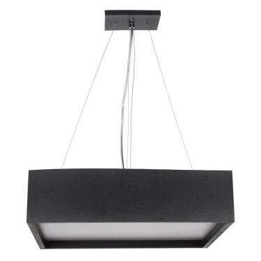 Imagem de Lustre Pendente Madeira Quadrado Preto 50Cm