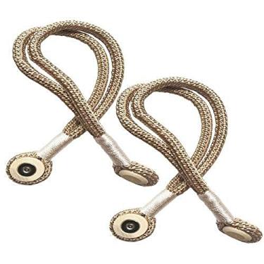 Imagem de Cortina Dupla Durável Cortina Magnética de Madeira Cortina Amarração Cinta Enfeite para Casa, Café Leve