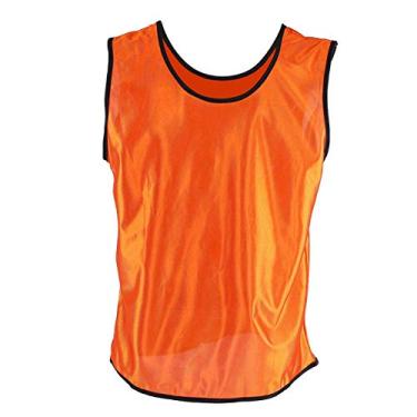 Imagem de Demeras Coletes de treinamento esportivo pacote com 12 camisetas sem mangas respiráveis para adultos futebol basquete coletes de equipe para futebol basquete (laranja)