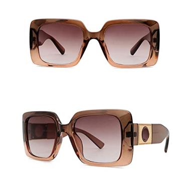 Imagem de Óculos de sol sexy quadrado preto grande designer de luxo na moda vintage óculos de sol moldura grande tons retrô feminino para homens, chá chá, tamanho único