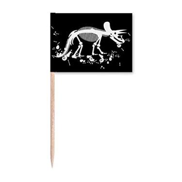 Imagem de Sinalizadores de palito em miniatura com ossos de dinossauro para decoração de festa