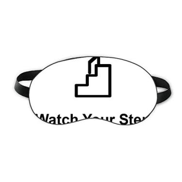 Imagem de Watch Your Step Black Symbol Pattern Sleep Eye Shield Soft Night Blindfold Shade Cover