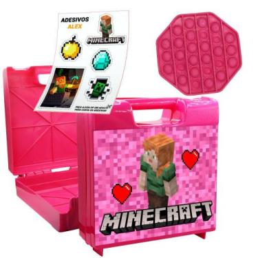 Kit 7 Cartelado Minecraft Dragão com 35 Bonecos + 7 Bloco Ender Dragon  Brinquedo Bed Wars Zombie - Verde