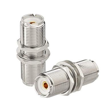 Imagem de Eightwood 2 peças SO239 Adaptador UHF fêmea para fêmea Jack anteparo conector RF
