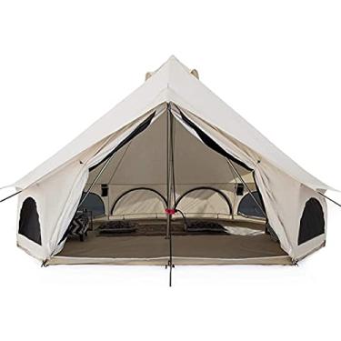 Imagem de Tenda exterior ADITAM Tenda de quatro estações Tenda de sino de lona Tenda de festa ao ar livre Pirâmide Acampamento Piquenique Equipamento de acampamento à prova de chuva, Tenda Glamping Yurt Double
