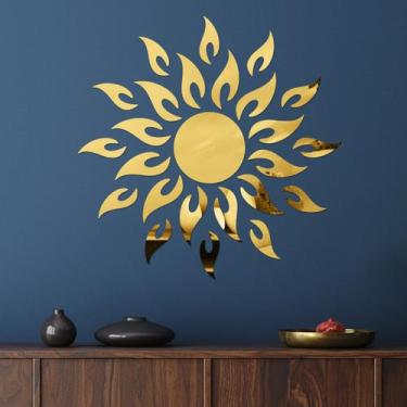 Imagem de Espelho Decorativo Sol Dourado - Inove Papéis De Parede