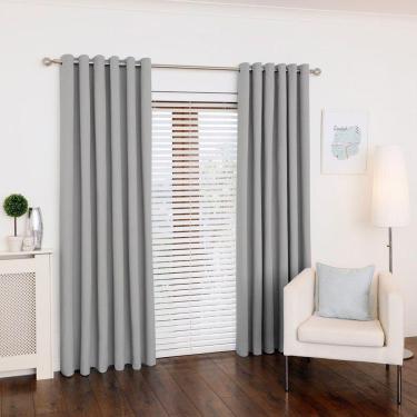 Imagem de Cortina Tecido Oxford Cinza-claro 300x180 Sala/quarto | Fabritex Enxovais