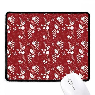 Imagem de Mousepad de Natal com estampa vermelha, branco, borda costurada, tapete de borracha para jogos