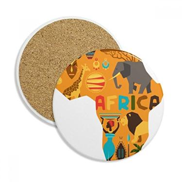 Imagem de Mapa da África, elefante africano, Savanna, copo, copo, copo, protetor de mesa, pedra absorvente