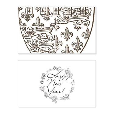 Imagem de Barroco Art Lion Shield Ilustration Pattern New Year Festival Greeting Card Bless Message Present