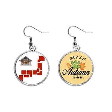 Imagem de Brinco de folha de outono com símbolo japonês Building Tokyo