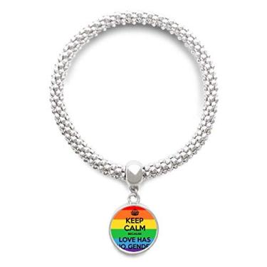 Imagem de DIYthinker Pulseira Gay LGBT de prata com pingente de corrente de joia ajustável
