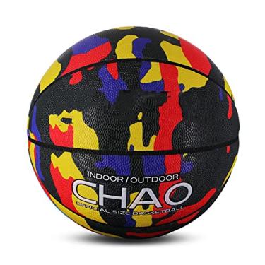 Imagem de Bola de basquete de artigos esportivos para adultos e crianças, basquete profissional ao ar livre interno tamanho oficial 7 e tamanho 5, presente feito para jogos de basquete internos e externos (tamanho 34, preto)