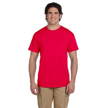 Imagem de Fruit of the Loom Camiseta masculina de manga curta, 3GG - Vermelho flamejante