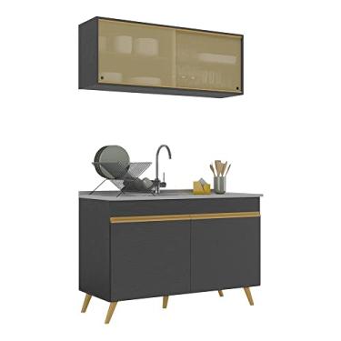 Imagem de Armário de Compacta 2 peças Veneza Multimóveis Mp2140.130 Preto